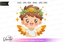 Cute angel boy with flower crown Product Image 1