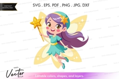 Magical fairy holding a star wand Product Image 1