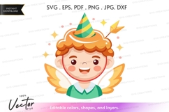 Vector silhouette of a happy angel Product Image 1