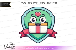 Vector silhouette of a happy gift box Product Image 1