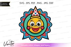 Sun celebrating birthday vector silhouette Product Image 1