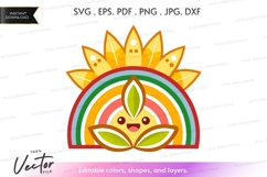 Sunflower and rainbow silhouette Product Image 1