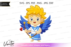 Cute cupid vector silhouette Product Image 1