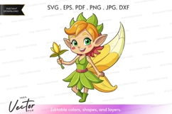 Vector silhouette of a happy fairy Product Image 1