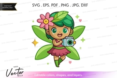 Vector silhouette of a fairy photographer Product Image 1