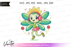 Dancing flower fairy vector silhouette Product Image 1