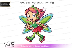 Fairy skating vector silhouette Product Image 1