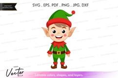 Cheerful elf vector silhouette Product Image 1