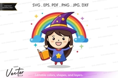 Magical witch with rainbow Product Image 1