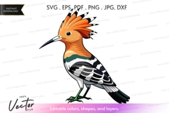 Vector silhouette of a hoopoe bird Product Image 1