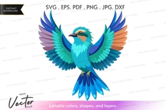 Vector silhouette of a bird in flight Product Image 1