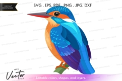 Vector silhouette of a kingfisher bird Product Image 1