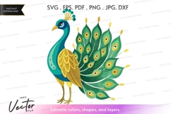 Vector silhouette of a peacock Product Image 1