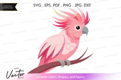 Pink cockatoo on a branch Product Image 1