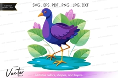 Vector silhouette of a purple bird Product Image 1