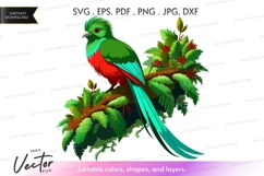 Vector silhouette of a quetzal bird Product Image 1
