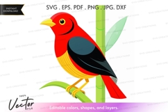 Brightly colored bird on a branch Product Image 1