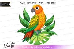 Vector silhouette of a parrot Product Image 1