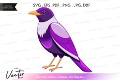 Purple and white bird silhouette Product Image 1
