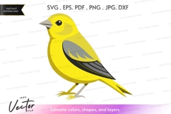Vector silhouette of a yellow bird Product Image 1