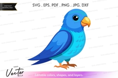 Blue parrot silhouette png Product Image 1