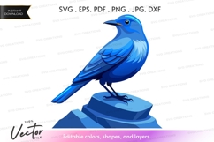 Blue bird on rock Product Image 1