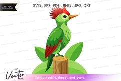 Vector silhouette of a colorful bird Product Image 1