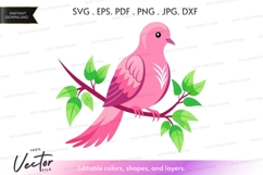 Pink bird on a branch Product Image 1