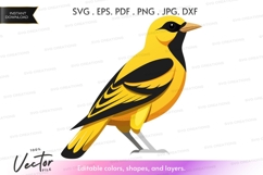 Yellow and black bird silhouette png Product Image 1