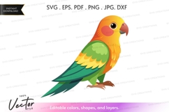 Vector silhouette of a parrot Product Image 1