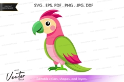 Vector silhouette of a colorful parrot Product Image 1