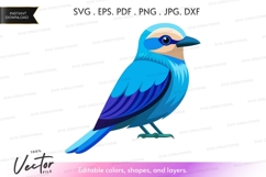 Vector silhouette of a blue bird Product Image 1