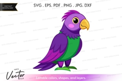 Colorful parrot vector silhouette Product Image 1