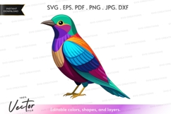Colorful bird silhouette Product Image 1