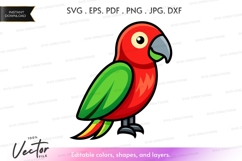 Colorful parrot vector silhouette Product Image 1