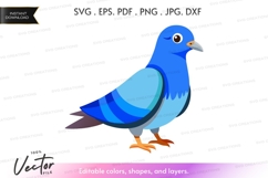 Blue pigeon silhouette Product Image 1