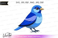 Blue bird vector silhouette Product Image 1