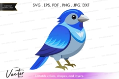 Blue bird vector silhouette Product Image 1