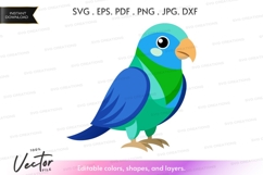 Colorful parrot vector silhouette Product Image 1