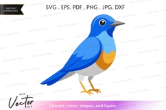 Blue bird vector silhouette Product Image 1
