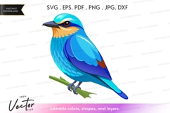 Vector silhouette of a blue bird Product Image 1