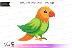Colorful parrot vector silhouette Product Image 1
