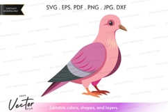 Pink dove vector silhouette Product Image 1