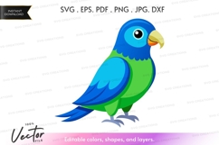 Vector silhouette of a parrot Product Image 1