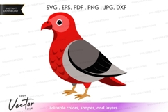 Red and gray bird Product Image 1