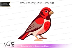 Red bird vector silhouette Product Image 1