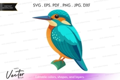 Vector silhouette of a kingfisher Product Image 1