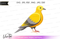 Vector silhouette of a yellow bird Product Image 1