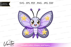 Whimsical butterfly vector silhouette Product Image 1