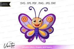 Happy butterfly vector silhouette Product Image 1